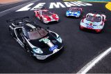 Speciální zbarvení závodních vozů Ford připomíná úspěchy značky v Le Mans